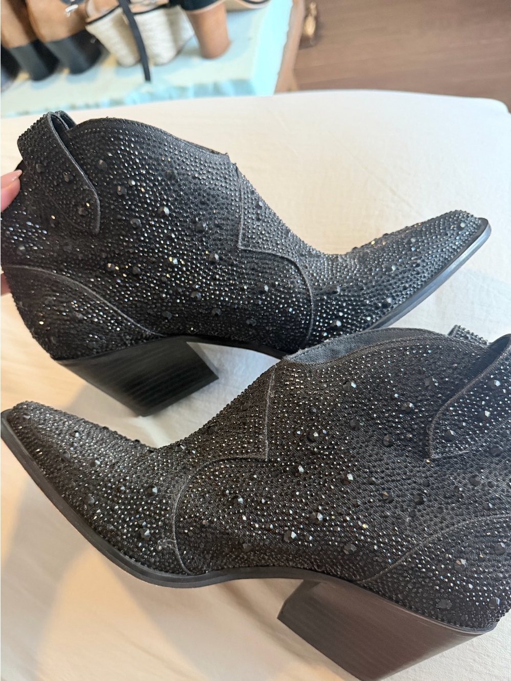 Jessica Simpson Embellished Black Ankle Boots